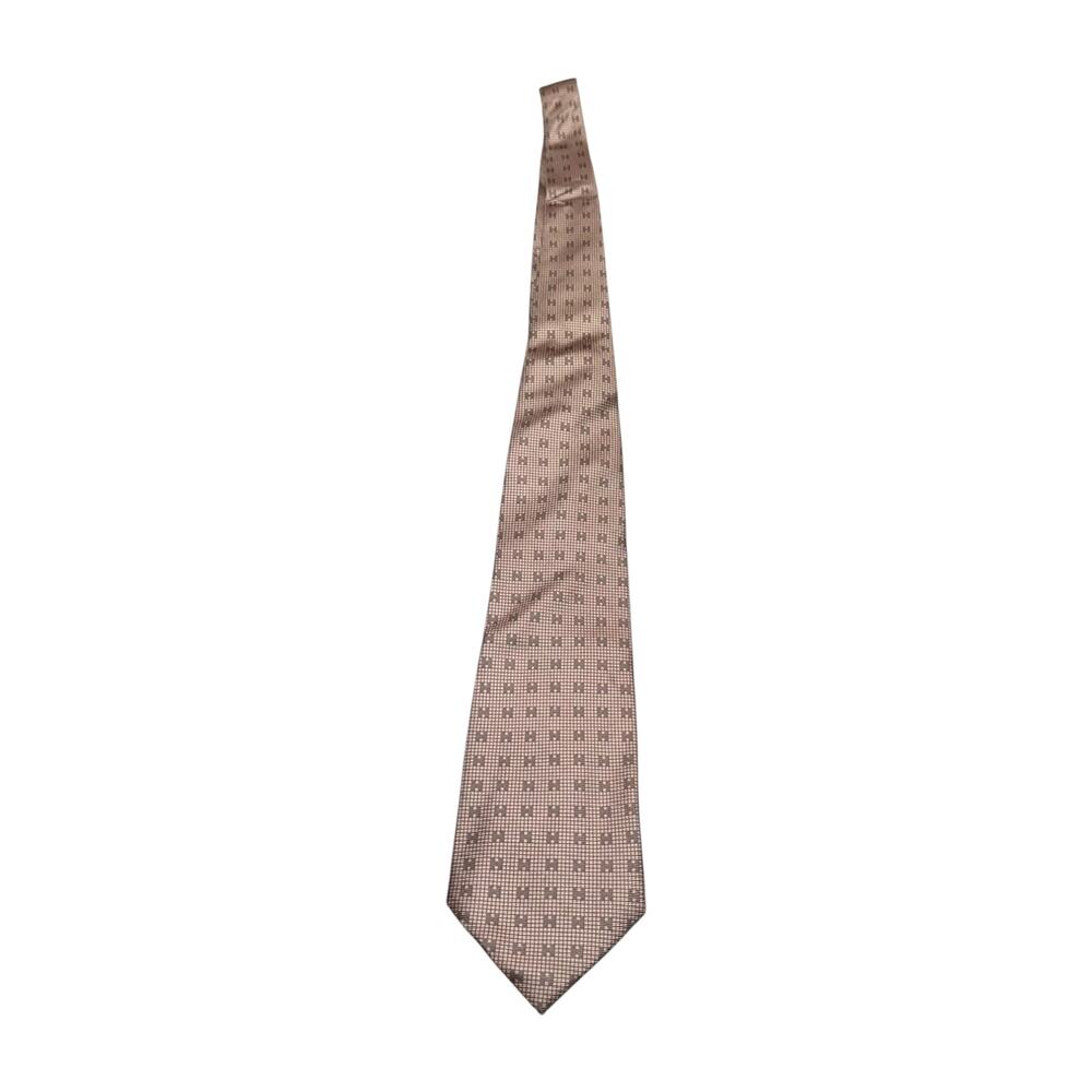 Bijoux Terner Genuine Silk Handmade Tie Mauve Taupe Geometric